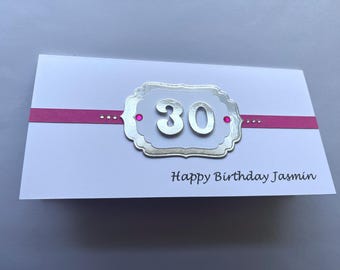 Portafoglio porta soldi personalizzato fatto a mano per il 18°, 21°, 30°, 40°, 50°, 60°, 70°, 80° compleanno, per donne, ragazze e ragazze.