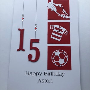 Carte d'anniversaire faite main personnalisée 18e 21e 30e 40e 50e 60e Hommes Femmes Garçons Filles Football Tout âge