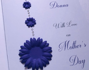 Personalised Flowers Mother’s Day Card Womens Ladies Woman  Mum Grandma