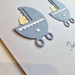 Gepersonaliseerde handgemaakte gefeliciteerd Birth Of Twins New Baby Boy Girl Card
