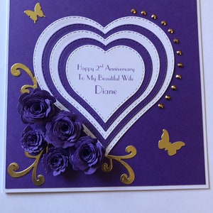 Carte de mariage personnalisée faite main, carte de fiançailles, carte d'anniversaire, anniversaire