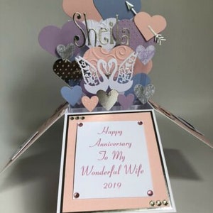 Biglietto di compleanno rosa personalizzato, grande e di lusso, fatto a mano, con la propria parola, ricordo da donna