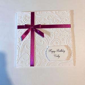 Handmade Ladies Birthday Card Personalised womens girls pink