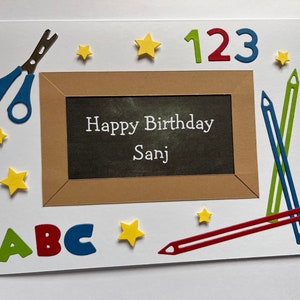 Biglietto di auguri di compleanno personalizzato fatto a mano per 18, 21, 30, 40, 50, 60 anni, uomo, donna, insegnante, biglietto di ringraziamento, qualsiasi testo.