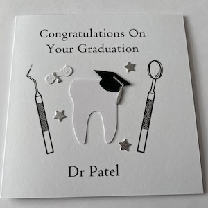 Personalisierte handgemachte gut gemacht Glückwunsch-Abschluss-Karte Dentist Graduate Herren Weiblich Unisex