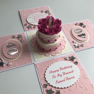 Personalisierte Geburtstagskarte Frau Freundin Mädchen Damen Damen rosa Andenken Frau Schwester 21.30.40.50.60