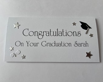 Portafoglio porta soldi personalizzato fatto a mano per congratulazioni e laurea, per ragazze e ragazzi