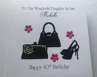 Personalised Girls Ladies Women’s Handmade Birthday Card 16th 21st 30th 40th 50th 60th Any Age