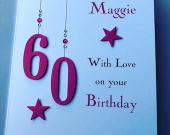 Biglietto di auguri di compleanno personalizzato fatto a mano per 18, 21, 30, 40, 50, 60 anni, uomo e donna, musica