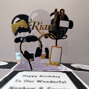 Gaming Gamer Birthday Box Card Mens Husband Boyfriend Son Handmade Keepsake 30th 40th 50th 60th Personalised