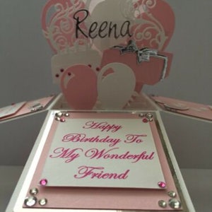 Tarjeta de cumpleaños personalizada esposa novia niñas mujeres damas rosa recuerdo esposa hermana 21 30 40 50 60