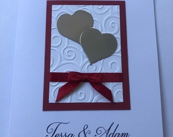 Biglietto d'auguri personalizzato a forma di cuore per anniversario, fidanzamento, donna, uomo, donna