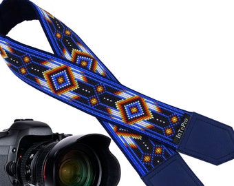 Personalized Camera Strap with Native American design, Gift idea for travellers, Camera Gift, Camera Accessory by InTePro