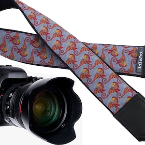 Seahorses camera strap. DSLR Camera Strap. Gift for Photographer. Padded camera strap. Photographer accessory by InTePro image 1
