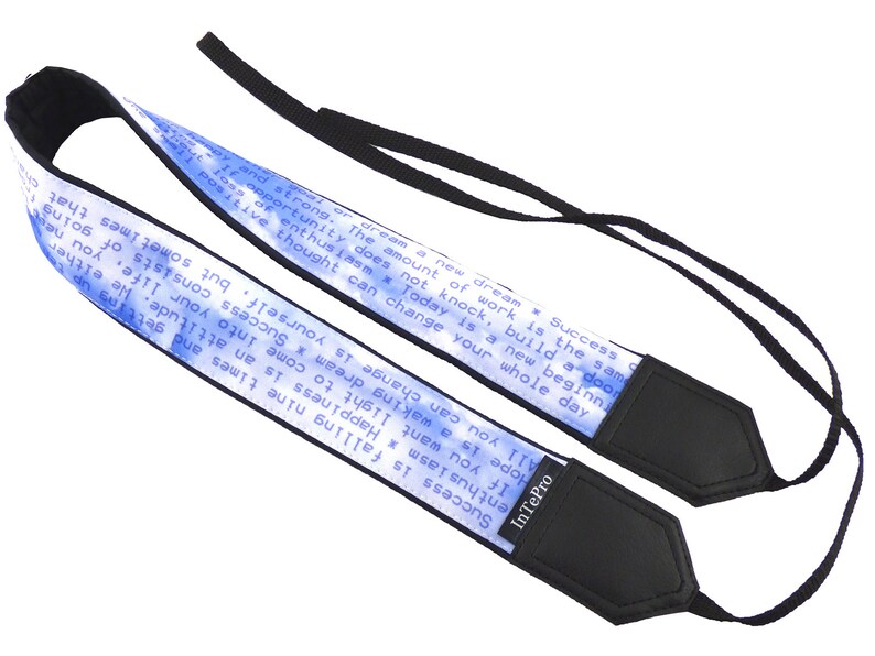 Camera strap with Positive thoughts. DSLR / SLR accessories. Canon Nikon Durable, light and padded camera strap with personalization. image 2