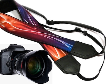 Abstract design camera strap. Colorful Camera strap.  DSLR/ SLR flames Camera Strap. Camera accessories by InTePro