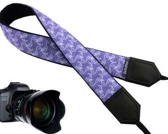 Personalized camera strap with Seahorses. DSLR and SLR Camera Strap. Padded camera strap. Photographer accessory by InTePro