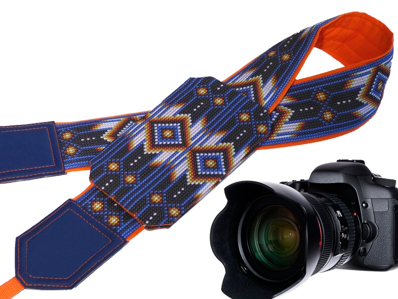 Camera strap inspired by Native American. Southwestern Ethnic Camera strap. Personalized Camera Strap. Camera accessories by InTePro image 3