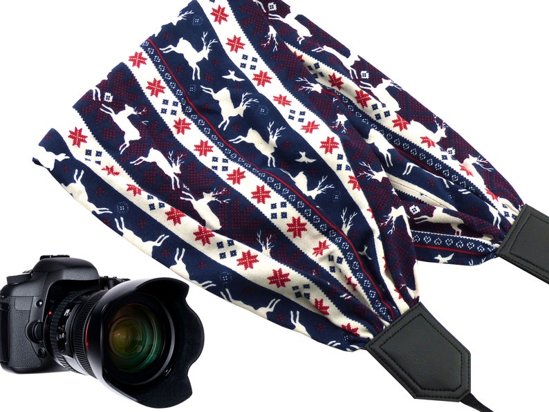 Deer Scarf Camera Strap. Black DSLR SLR Camera Strap. Soft Etsy