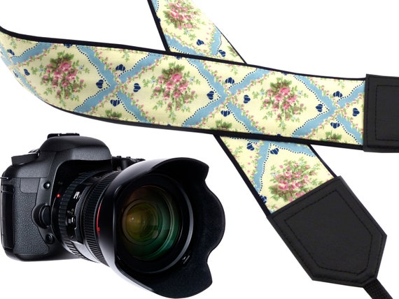 Elegant floral camera strap. Tracery camera strap. Camera strap for DSLR and SLR cameras. Camera accessories by InTePro