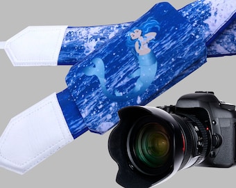 Camera Strap with pocket. Mermaid Camera Strap. Ocean camera strap. Sea camera strap. Camera accessories. Photographer gift.