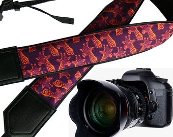 Personalized camera strap with giraffe design. DSLR / SLR Camera Strap. Camera accessories. Great Gift.