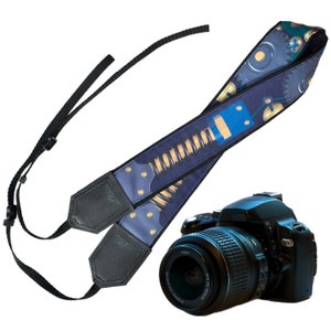 Original design Camera Strap. Black and blue DSLR / SLR Camera Strap. image 2