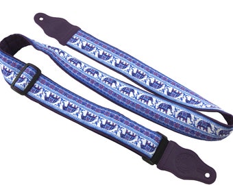 Guitar Strap. L ucky elephants for guitarists. Guitar Accessory for Acoustic, Electric, Bass & other guitars. Instrument strap