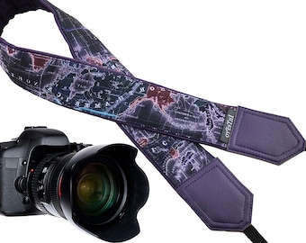 Travel-Inspired World Map Camera Strap with Custom Embroidery - InTePro