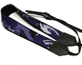 Camouflage Camera Strap. Military theme. Blue DSLR / SLR Camera Strap. Gift ideas by InTePro