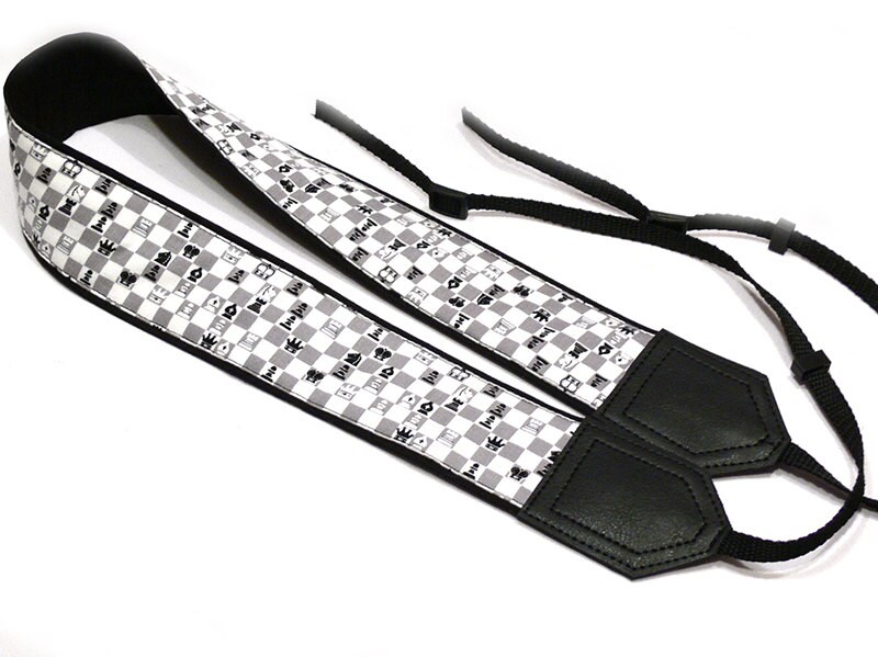 Chess Camera Strap. Game Camera Strap. Grey Black White SLR/ Etsy