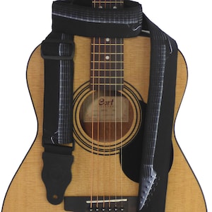 Guitar Strap with Guitar. Black and White. Guitar Accessory for Acoustic, Electric, Bass & other guitars. Gift Guitarist. Handcrafted.