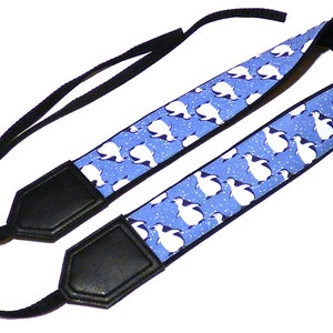 Personalized camera strap with penguins design. DSLR, SLR Camera Strap. Camera accessories. image 2