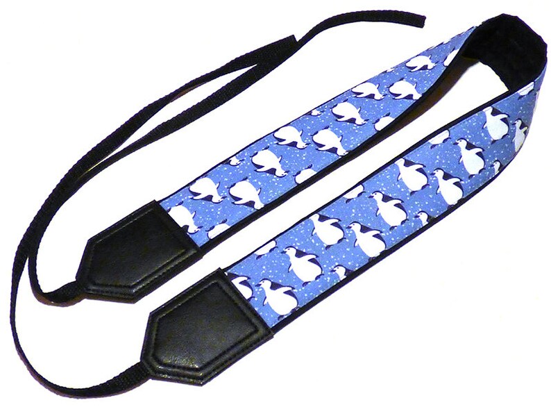 Personalized camera strap with penguins design. DSLR, SLR Camera Strap. Camera accessories. image 2