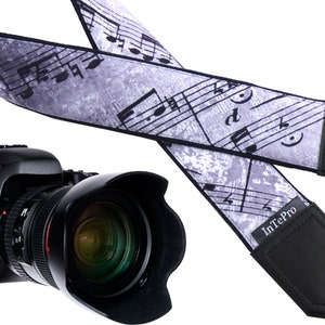 Camera strap. Vintage notes Camera strap. DSLR / SLR Camera Strap. Camera accessories by InTePro