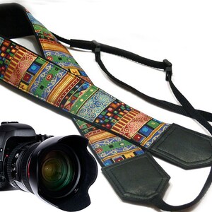DSLR Camera Strap with Aztec design. Ethnic Camera strap. DSLR / SLR Camera Strap. Camera accessories by InTePro