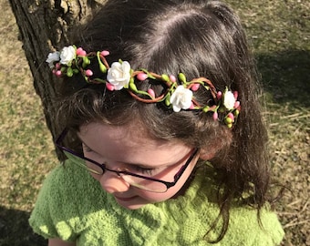 Flower Crown First Communion Easter Flower Girl Spring Flower Wedding Bridal Crown