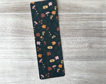 Dark Spring Floral Laminated Bookmark