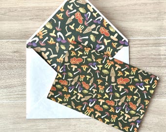 Mushroom Medley Cottagecore Card and Matching Envelope
