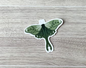 Luna Moth Hand-drawn Vinyl Sticker