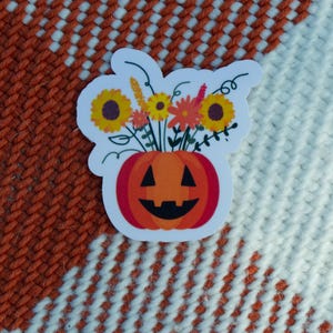 Floral Pumpkin Vinyl Sticker