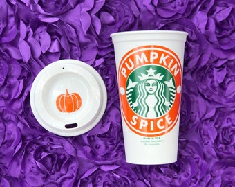 Personalized Pumpkin Spice Starbucks Cup, Fall Gift