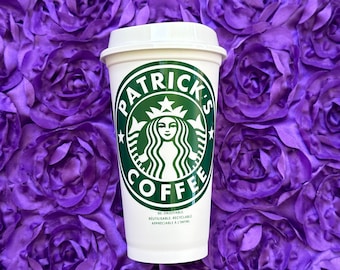 Personalized Starbucks Coffee Cup: Custom Name & Lid Decal