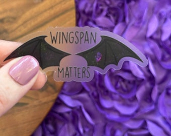 Wingspan Matters Bat Vinyl Sticker - Bookish Decal (3x1.1 in)