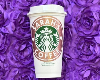 Personalized Starbucks Coffee Cup, Custom Name & Lid Decal