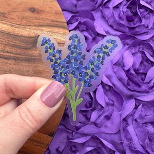 Clear Bluebonnet Sticker: Waterproof Vinyl Floral Decal