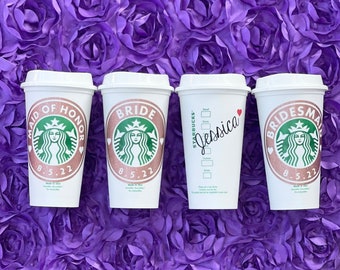 Personalized Starbucks Cup / Bridesmaid Gifts / Bride Cup / Wedding Party Gifts / Bridesmaid Proposal / Personalized Gift / Bridal Party