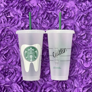 Personalized Tooth Starbucks Cup: Dental Gift