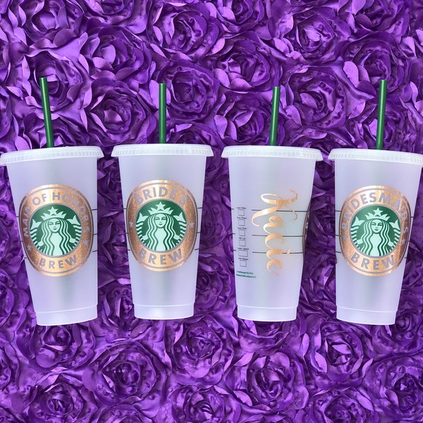 Starbucks Cup, Bridesmaid Gift, Personalized Gift, Bridesmaid Proposal, Gift Box, Bridal Party, Wedding Tumbler, Starbucks Bridesmaid Cup