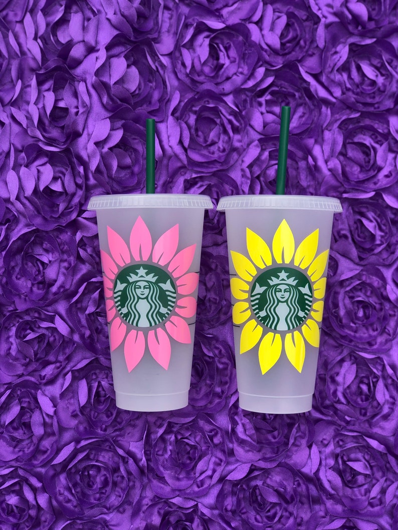 Starbucks Cold Cup With Vinyl Decal Personalized Cold Cup Etsy